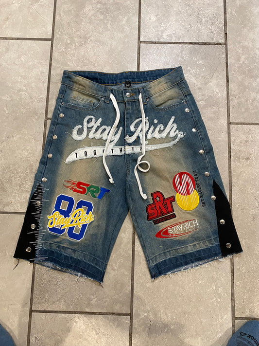SRT - “ BLUE DENIMZ “ NYC TEE & PATCHWORK SHORTS